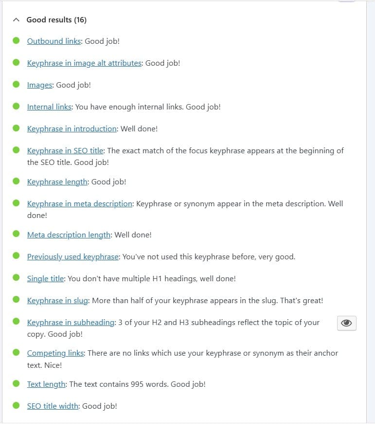 a screenshot showing yoast seo settings for blogs for photographers important information for photographers deciding between showit vs. squarespace